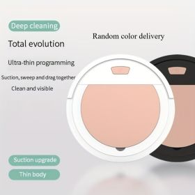 Intelligent Sweeping Robot Suction Drag Integrated, Rotating Sweeping Clean No Dead Angle, Large Capacity Endurance Low Noise, Thin Body Intelligent S (Option: Random)